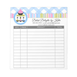 Bloco De Notas Recebimentos de Pop de cupcake e Bolo