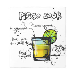 Bloco De Notas Receita ácida do cocktail de Pisco