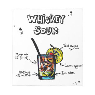 Bloco De Notas Receita ácida do cocktail do uísque
