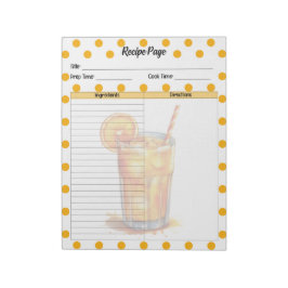 Bloco De Notas Receita de Xerbete Laranja Bonito