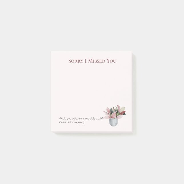 Bloco De Notas Receita do Ministério da JW, desculpe por tê-lo pe (Frente)