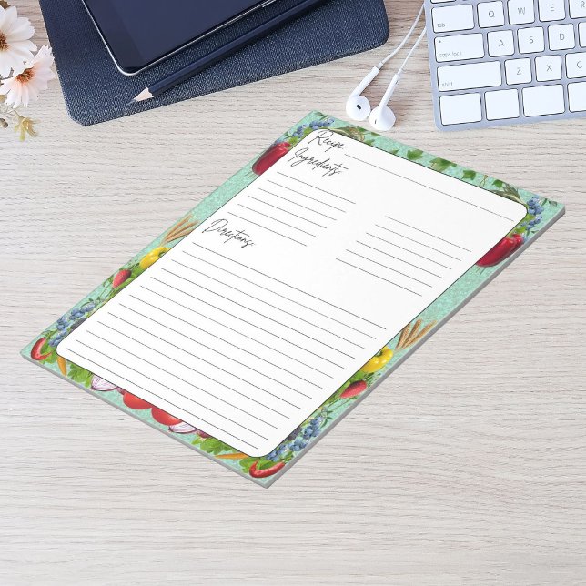Bloco De Notas Receita Inspirada Vegetal (Vegetable Inspired Recipe Notepad)