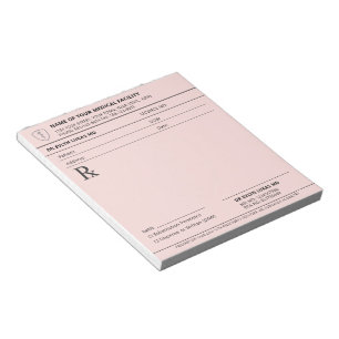 Bloco De Notas Receita Médica Editável Rosa Pastel Médico