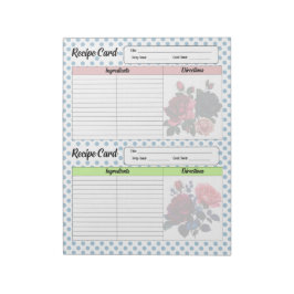 Bloco De Notas Receita rosa e azul