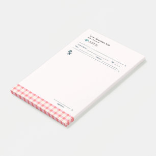 Bloco De Notas Receitas de Ginga Rosa Corado Xadrez Fofo Feminino