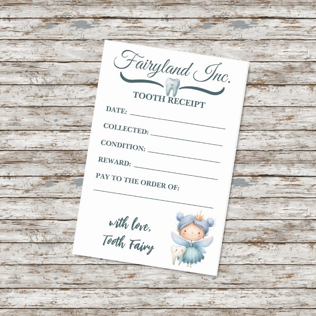 Bloco De Notas Recibo da Fada do Dente Fairyland Inc. (Criador carregado)