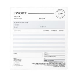 Bloco De Notas Recibo de Venda de Fatura Comercial Personalizada