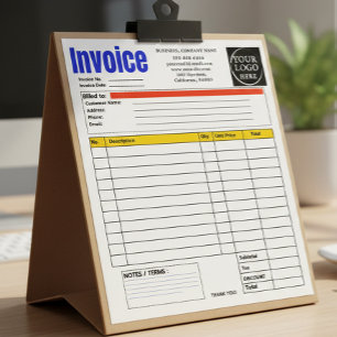 Bloco De Notas Recibo de Venda de Fatura de Pequenos Negócios com