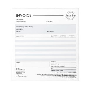 Bloco De Notas Recibo de Venda de Fatura Personalizada Moderna pa
