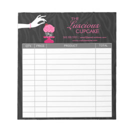 Bloco De Notas Recibos da padaria de Cupcake Zebra Whimsical