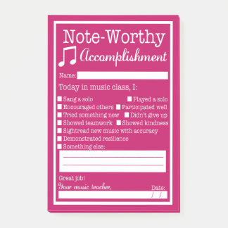 Bloco De Notas Reconhecimento de Estudantes de Classe de Música
