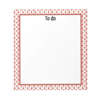 Bloco De Notas Red and White Daisy Gingham