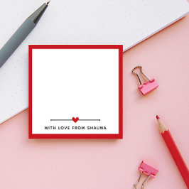 Bloco De Notas Red Border & Heart With Love From