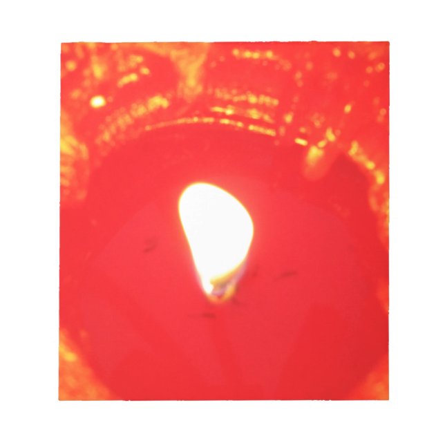 Bloco De Notas Red Candlelight, Flame , Candle, Christmas Love (Frente)