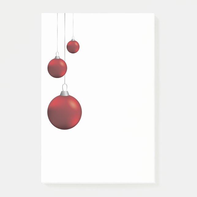 Bloco De Notas Red Christmas Baubles (Frente)