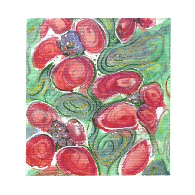 Bloco De Notas Red Flowers Fantasy (Frente)