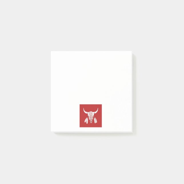 Bloco De Notas Red Ghost Dance Buffalo — blocos brancos de anotaç (Frente)