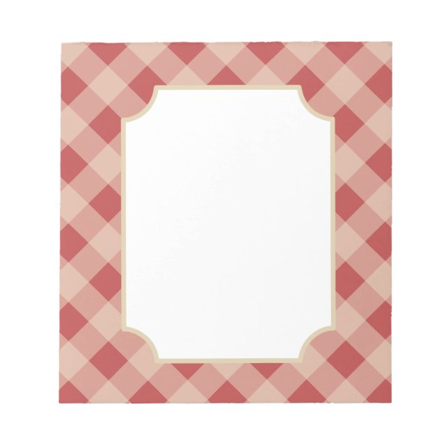 Bloco De Notas Red Gingham Notepad (Frente)