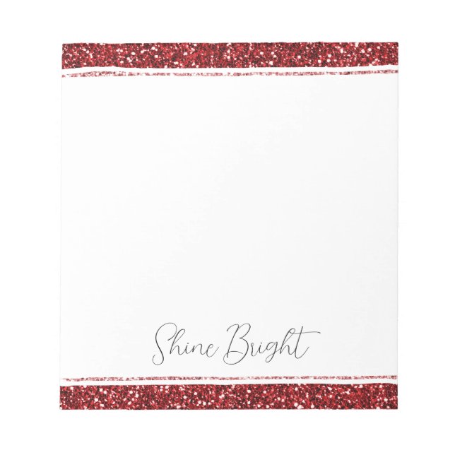 Bloco De Notas Red Glitzy Glitter Sparkle (Frente)