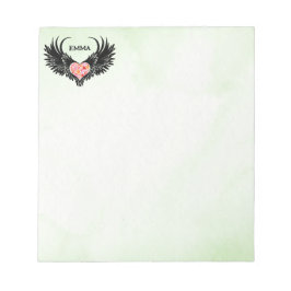 Bloco De Notas Red heart angel black wings