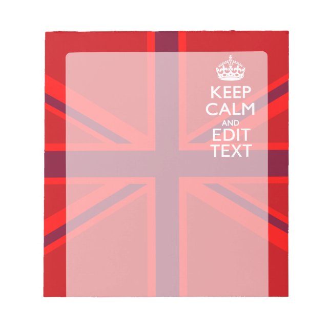 Bloco De Notas Red Keep Calm Mantenha seu texto na bandeira da to (Frente)