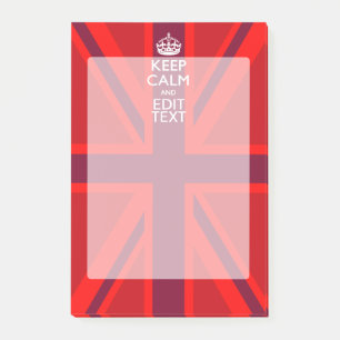 Bloco De Notas Red Keep Calm Mantenha seu texto na bandeira da to
