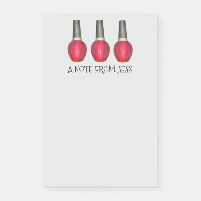 Bloco De Notas Red Nail Polonês Makeup Beauon Beauty Posta (Frente)