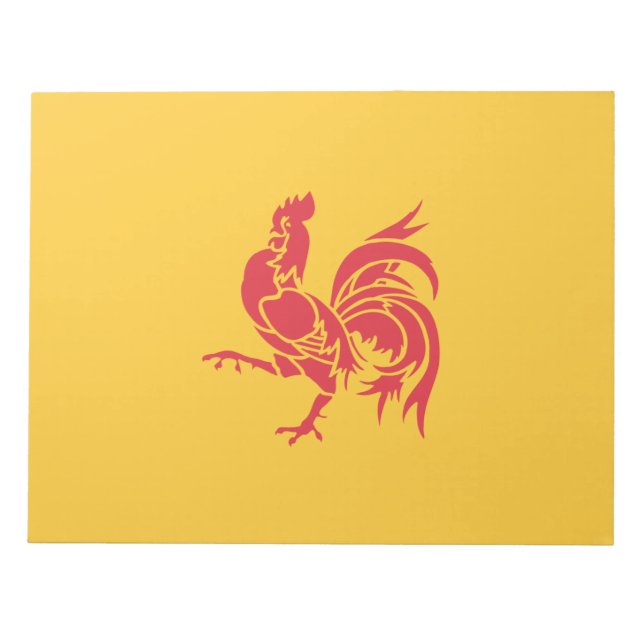 Bloco De Notas Red Rooster (Bandeira da Valônia) (Frente)