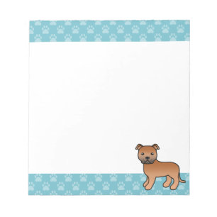 Bloco De Notas Red Staffordshire Bull Terrier Dog Ilustração