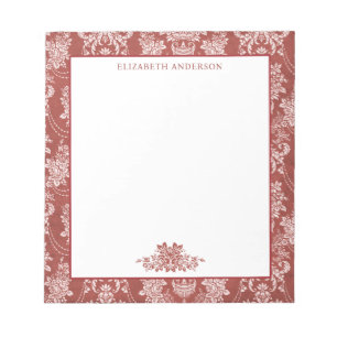 Bloco De Notas Red Vintage Toile
