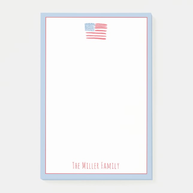 Bloco De Notas Red, White and Blue Family Notepad (Frente)