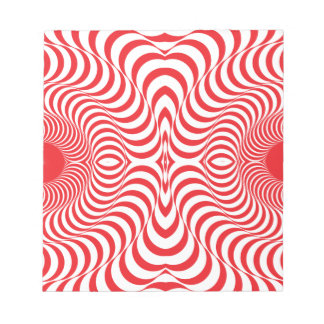 Bloco De Notas Red White Swirl Art