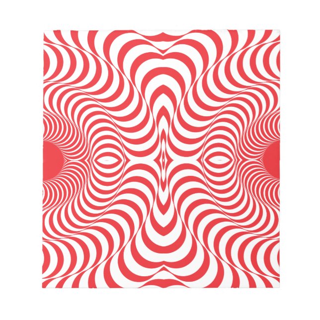 Bloco De Notas Red White Swirl Art (Frente)