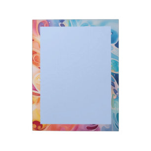 Bloco De Notas Redemoinho de Aquarela Colorida Tie Dye 5