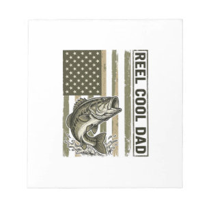 Bloco De Notas Reel Cool Dad Bass Fishing Flag Vector Design_1