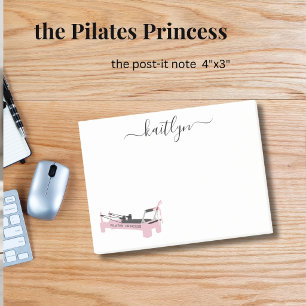 Bloco De Notas Reformador Rosa Personalizado Princesa Pilates Nom