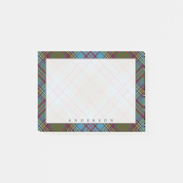 Bloco De Notas Regal Scottish Clan Anderson Tartan (Frente)
