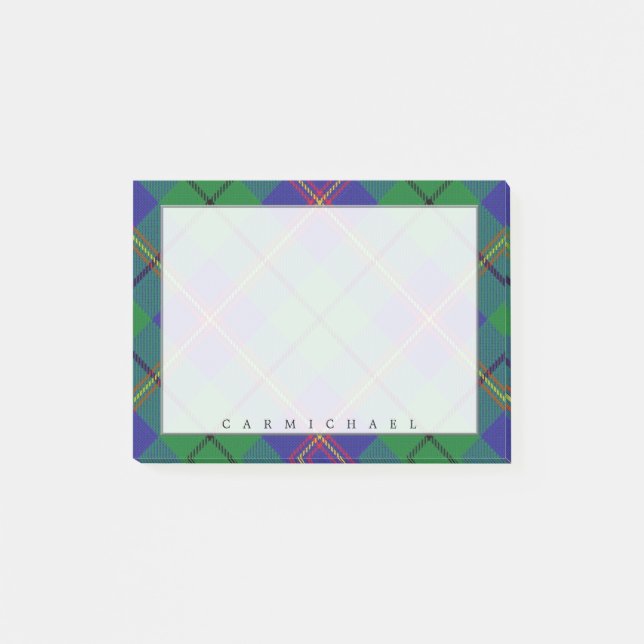 Bloco De Notas Regal Scottish Clan Carmichael Tartan (Frente)
