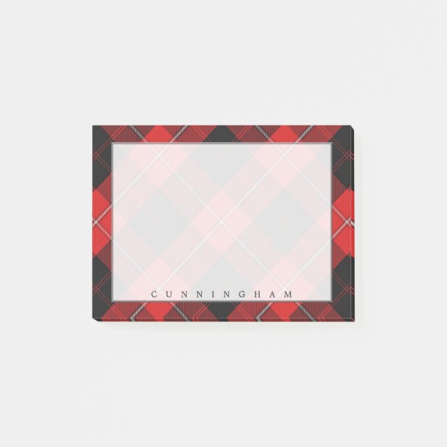 Bloco De Notas Regal Scottish Clan Cunningham Tartan (Frente)