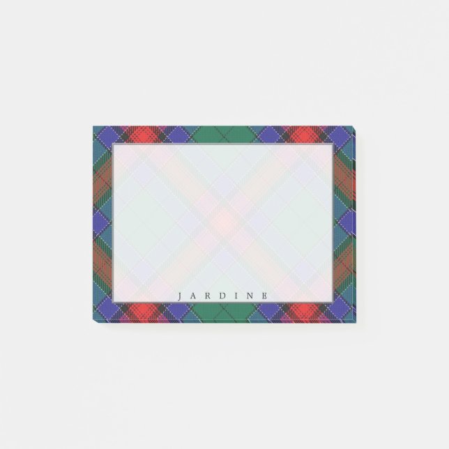 Bloco De Notas Regal Scottish Clan Jardine Tartan (Frente)