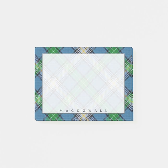 Bloco De Notas Regal Scottish Clan MacDowall Tartan (Frente)