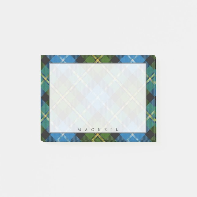 Bloco De Notas Regal Scottish Clan MacNeil Tartan (Frente)
