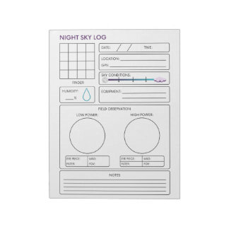 Bloco De Notas Registro de Céu Noturno