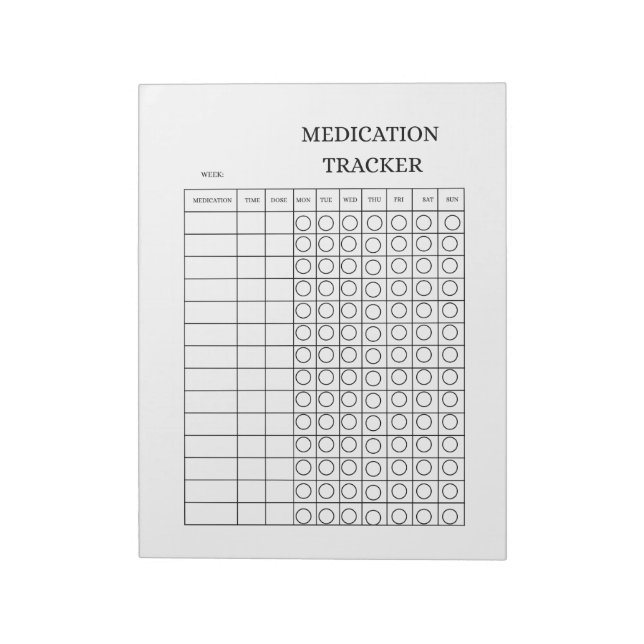 Bloco De Notas Registro de Controle de Medicação (Invertido)