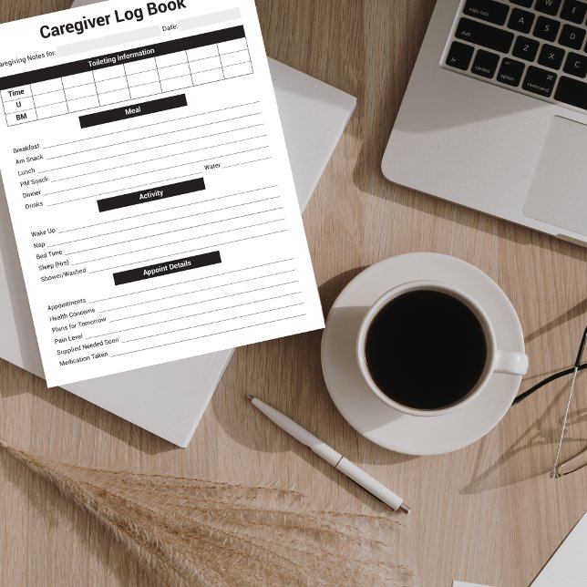 Bloco De Notas Registro de Cuidados, Cuidados, Envelhecimento de  (Criador carregado)