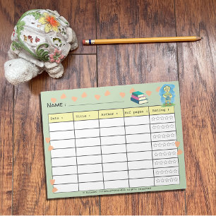 Bloco De Notas Registro de Primavera do Nerdy Duckling Kid com Cl