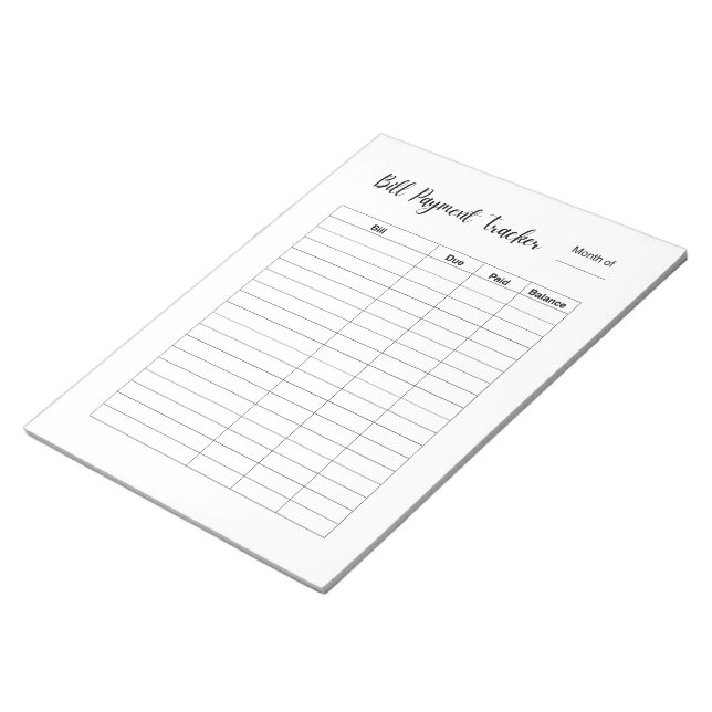 Bloco De Notas Registro de Rastreamento de Pagamento de Contas Me (Inclinado)