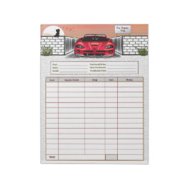 Bloco De Notas Registro de Reparos do Carro