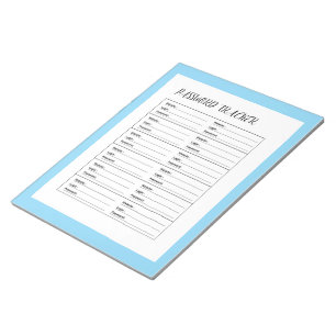 Bloco De Notas Registro de Senhas Minimalista