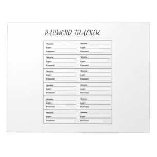 Bloco De Notas Registro de Senhas Minimalista